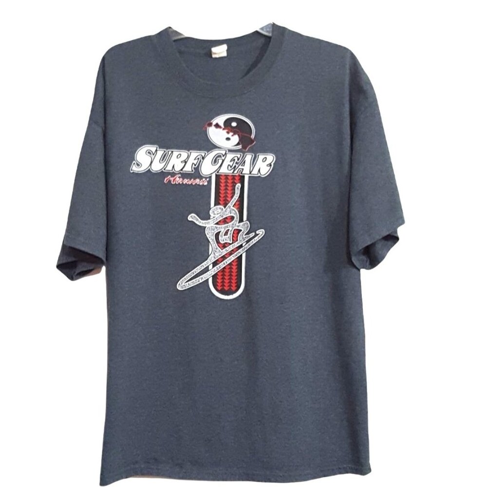 Surf Gear Hawaii Men's Vintage Early 2000 Gray T-shirt USA XL
